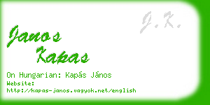 janos kapas business card